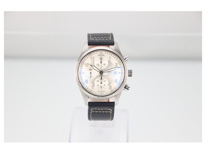 IWC Pilot's Watch Spitfire Chronograph IW371702 Quadrante Bianco/Argento Automatico 42mm Nero Silver hardware - vista 18