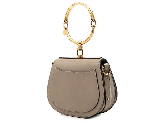 Borsa a tracolla Nile in pelle piccola marrone Chloé Taupe - vista 2