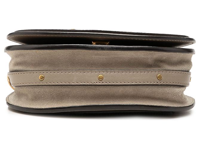 Borsa a tracolla Nile in pelle piccola marrone Chloé Taupe - vista 3