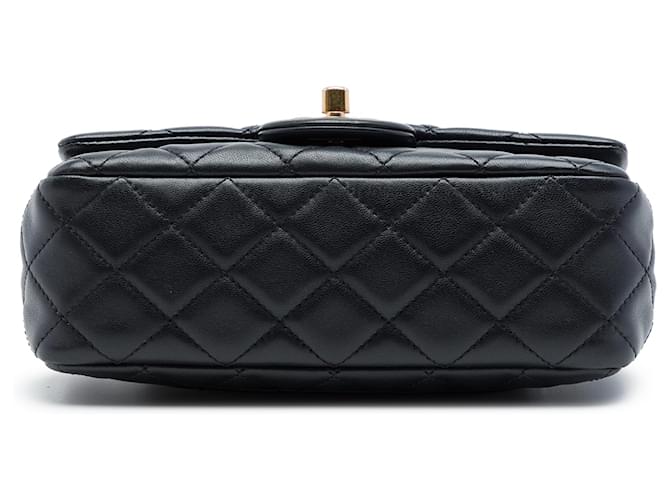 Chanel Black Mini Rectangular Classic Lambskin Romance Single Flap Nero - vista 3