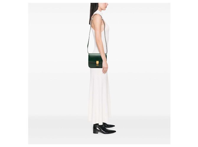 Céline Celine Green Medium Calfskin Classic Box Verde Verde scuro - vista 7