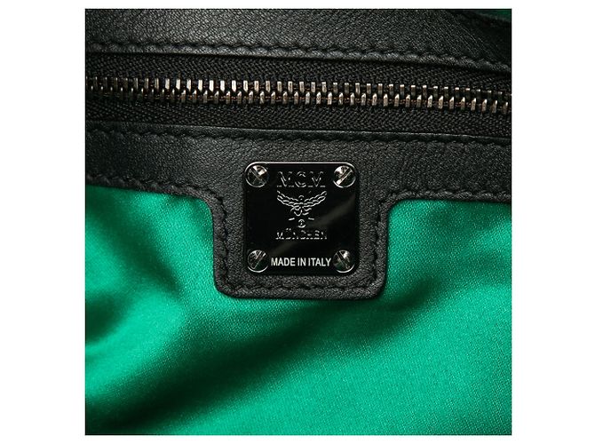 Borsa bucket in pelle nera con borchie MCM Nero - vista 5
