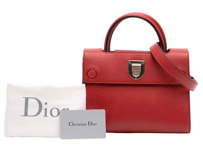 Borsa Diorever in pelle di vitello granulata rossa di Dior Rosso - vista 7