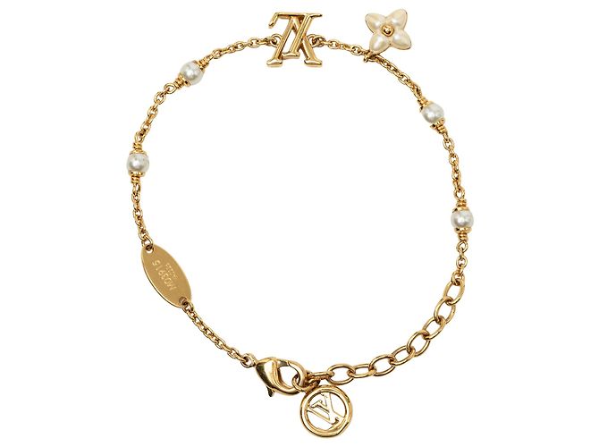 Bracciale LV Floragram in perle finte placcato oro Louis Vuitton D'oro - vista 3