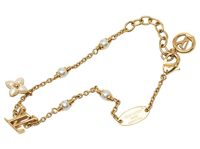 Bracciale LV Floragram in perle finte placcato oro Louis Vuitton D'oro - vista 4
