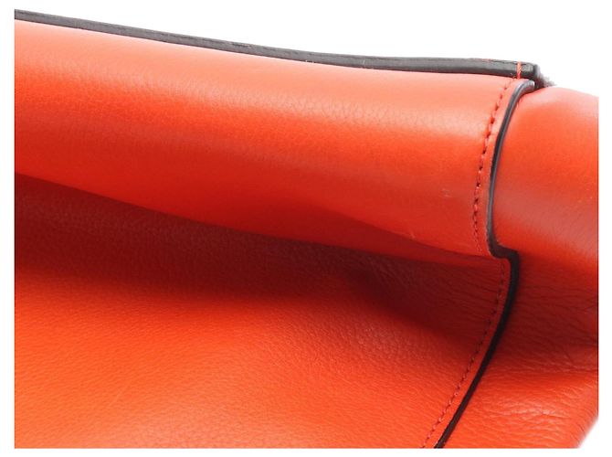 Edge Céline Borsa Celine Orange Medium in pelle con bordo Arancione - vista 10