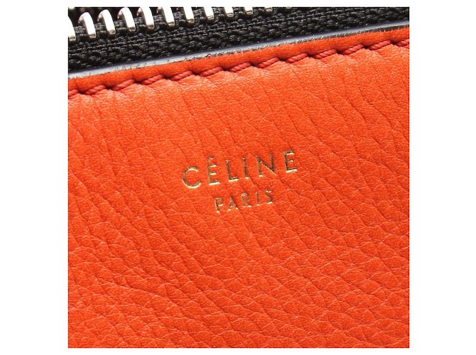 Edge Céline Borsa Celine Orange Medium in pelle con bordo Arancione - vista 4