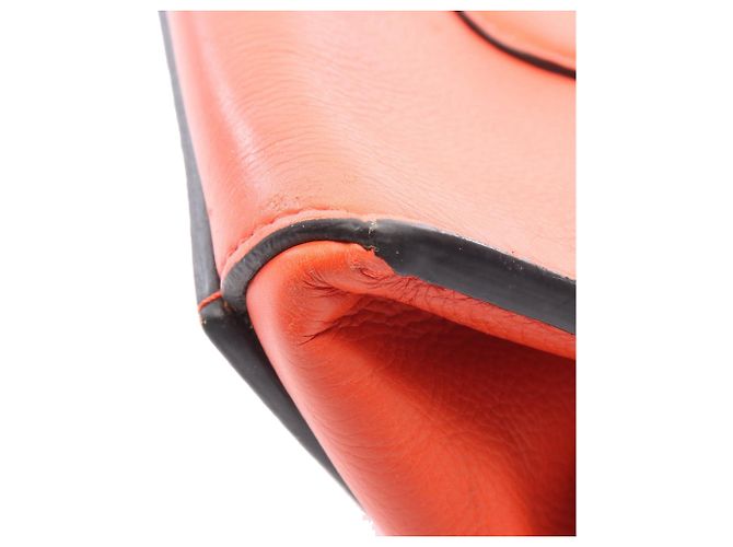 Edge Céline Borsa Celine Orange Medium in pelle con bordo Arancione - vista 9