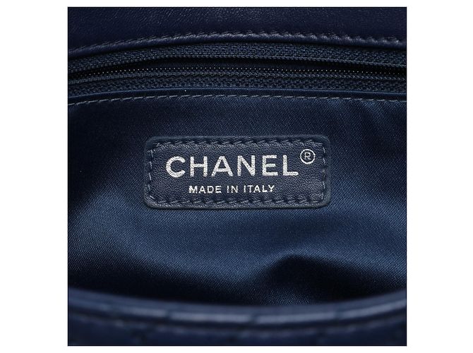Chanel Blue Medium Lambskin CC Crossing Flap Blu scuro - vista 5