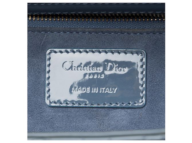 Lady Dior Cannage in blauem Lackleder Medium - Ansicht 5