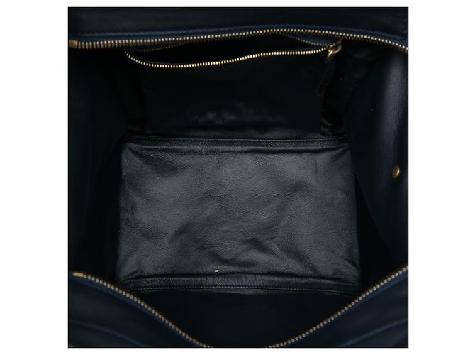 Céline Celine Tote Luggage in tela multicolore e pelle arancione mini - vista 4