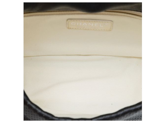 Chanel Black Perforated Lambskin Baseball Spirit Flap Nero - vista 4