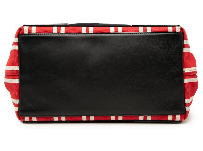 Balenciaga Canvas Gestreifter Cabas Rot Navy S - Ansicht 3