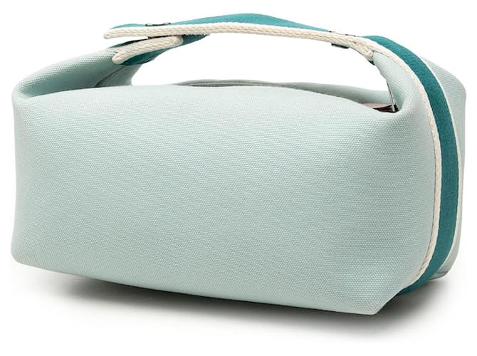 Custodia Hermès Blue Small Toile Bride A Brac Blu chiaro - vista 2