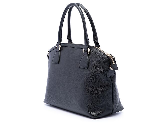 Borsa satchel Gucci Black Medium Calfskin GG Charm Dome Nero - vista 2