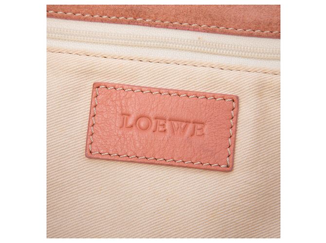 Shopper LOEWE Pink Suede Crown Logo Shopper Tote Rosa - vista 5