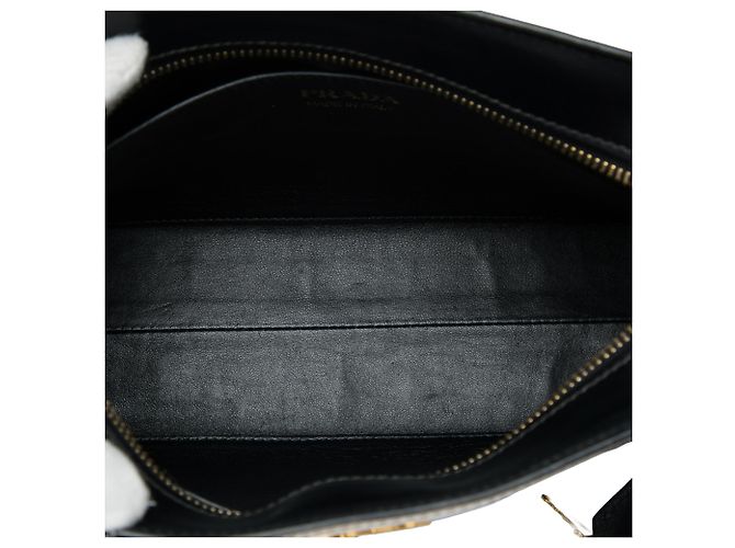 Prada Borsa a tracolla Esplanade in pelle City e Saffiano nera con stampa labbra Nero - vista 4