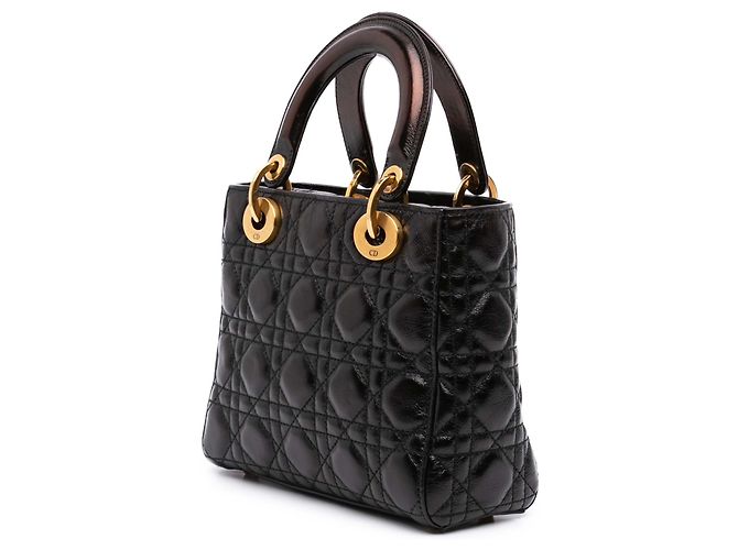 Dior Black Small Crinkled Patent Cannage My ABCDior Lady Dior Schwarz - Ansicht 2