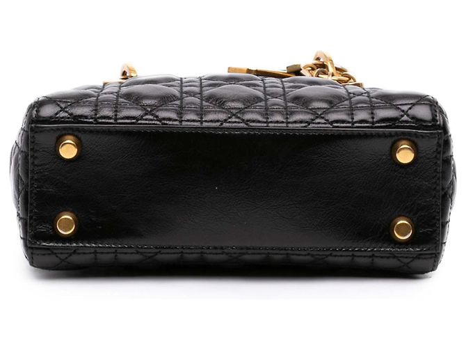 Dior Black Small Crinkled Patent Cannage My ABCDior Lady Dior Schwarz - Ansicht 3