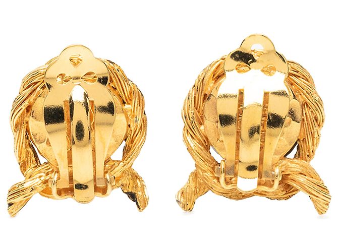 Orecchini a clip Chanel Gold Gold Plated Faux Pearls D'oro - vista 2