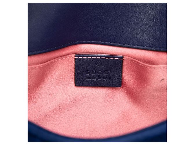Borsa a tracolla Gucci Blue Small GG Marmont Matelasse Velvet - vista 5