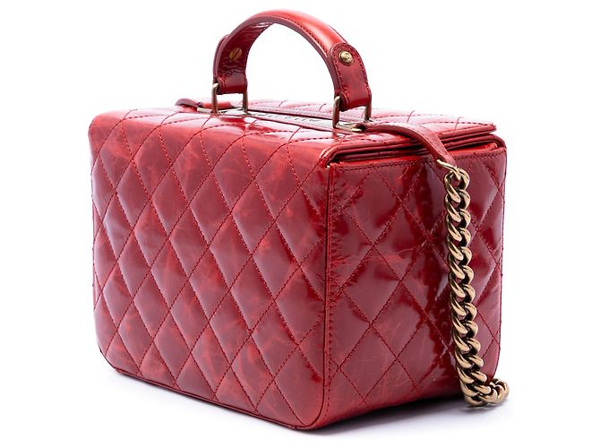 Vanity Case Chanel Red CC en cuir de veau glacé matelassé Rouge - vue 2