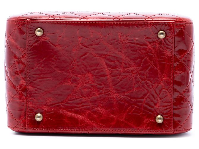 Vanity Case Chanel Red CC en cuir de veau glacé matelassé Rouge - vue 3
