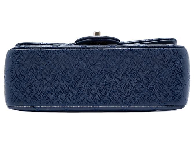 Chanel Blue Mini Rectangular Classic Caviar Single Flap Blau Marineblau - Ansicht 3