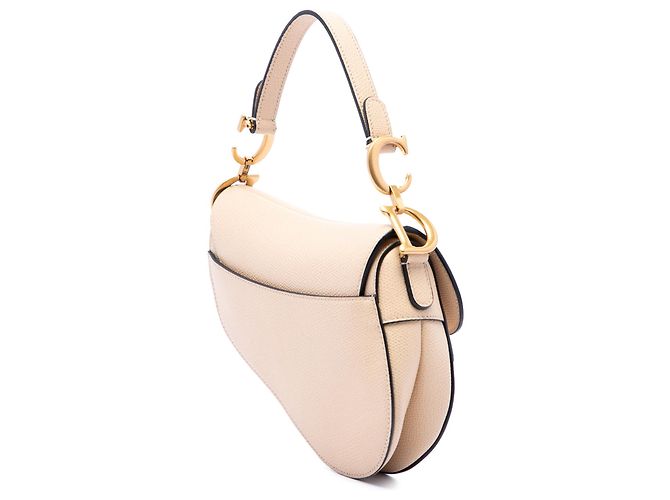 Borsa Saddle Dior beige in pelle di vitello granulata - vista 2
