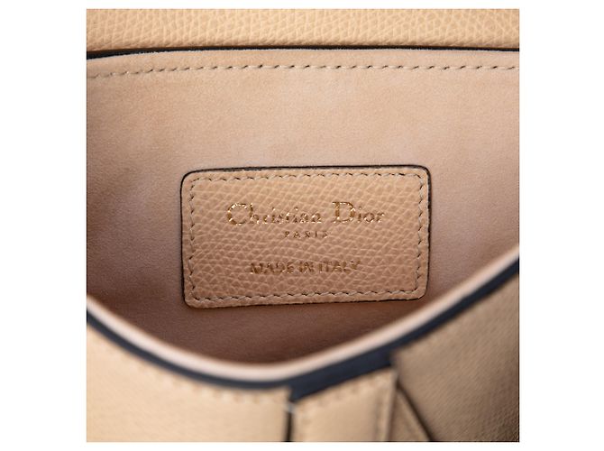 Borsa Saddle Dior beige in pelle di vitello granulata - vista 5
