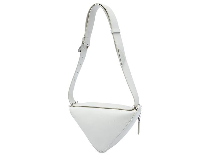 Sac à bandoulière convertible Triangle en cuir Saffiano blanc Prada Blanc cassé - vue 2