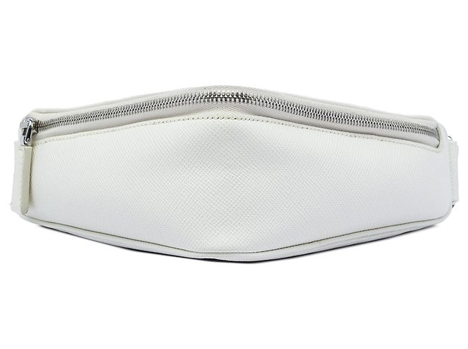 Sac à bandoulière convertible Triangle en cuir Saffiano blanc Prada Blanc cassé - vue 3