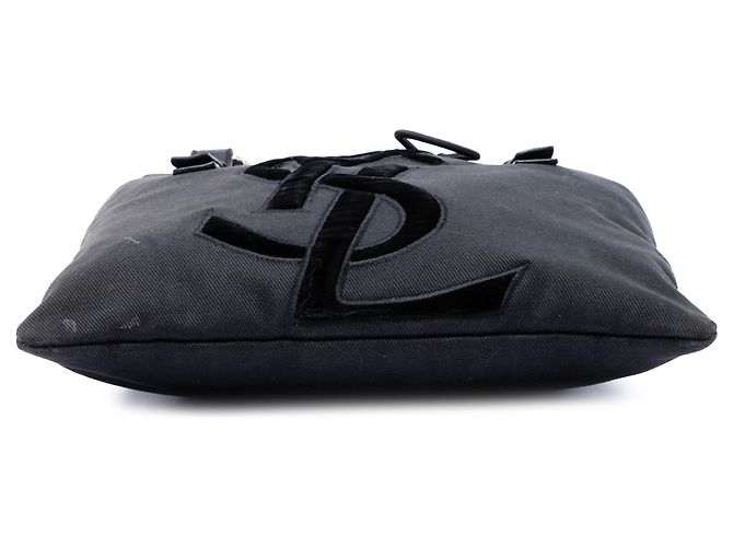 Saint Laurent Black Small Denim Monogram Kahala Tote Schwarz - Ansicht 3