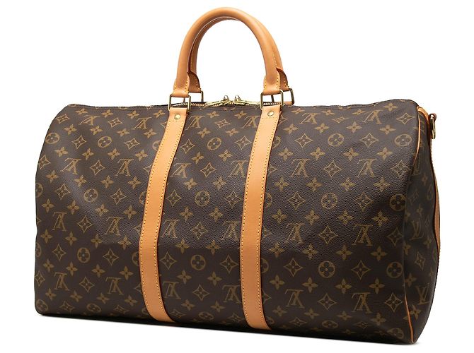 Louis Vuitton Marrone Monogram Keepall Bandouliere 50 - vista 2