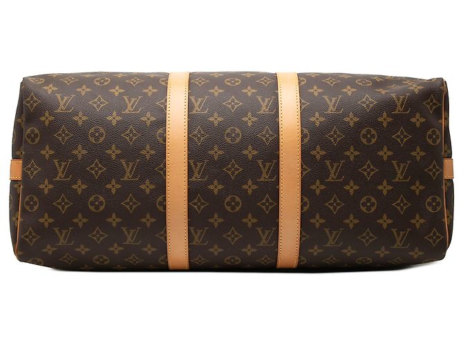 Louis Vuitton Marrone Monogram Keepall Bandouliere 50 - vista 3
