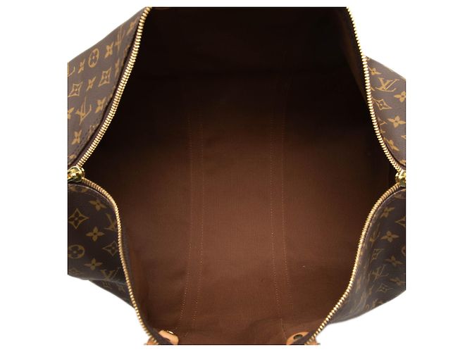 Louis Vuitton Marrone Monogram Keepall Bandouliere 50 - vista 4