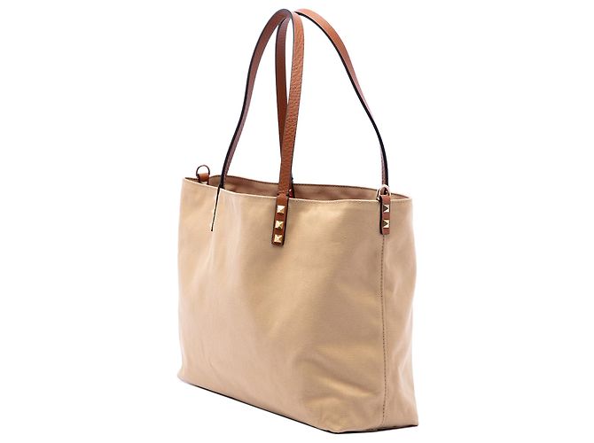 Tote Reversível Valentino Beige Canvas Rockstud Glam Lace Bege - vista 2