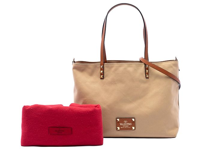 Tote Reversível Valentino Beige Canvas Rockstud Glam Lace Bege - vista 7