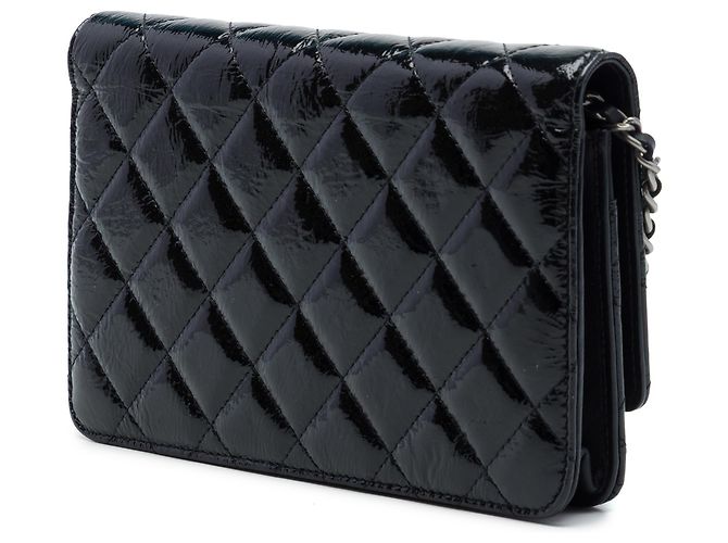 Chanel Black Paris Dallas CC gesteppte Lack-Ziegenleder Wallet on Chain Schwarz - Ansicht 2