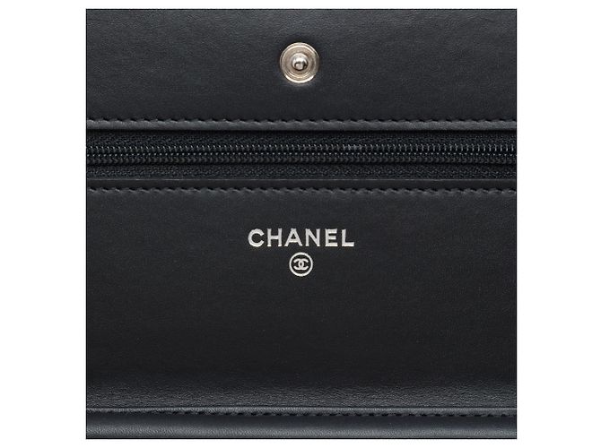 Chanel Black Paris Dallas CC gesteppte Lack-Ziegenleder Wallet on Chain Schwarz - Ansicht 5
