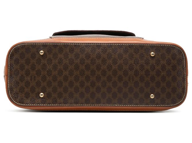 Céline Borsa Celine Brown Macadam Tela Cerata Dome Top Handle Marrone - vista 3