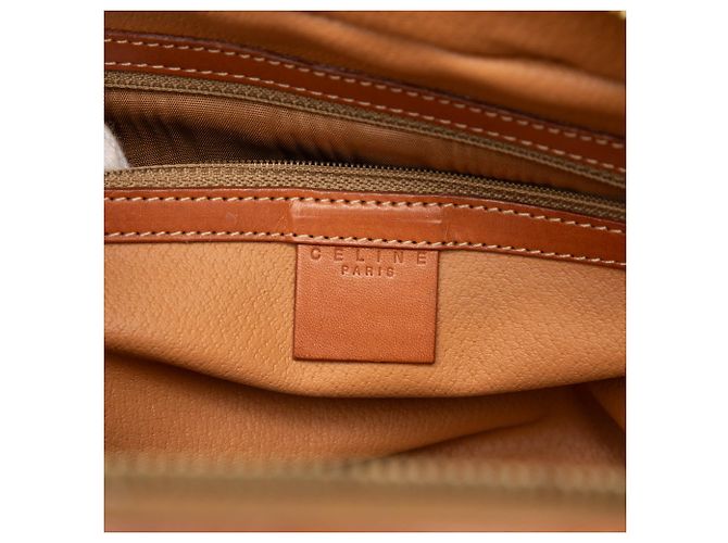 Céline Borsa Celine Brown Macadam Tela Cerata Dome Top Handle Marrone - vista 5