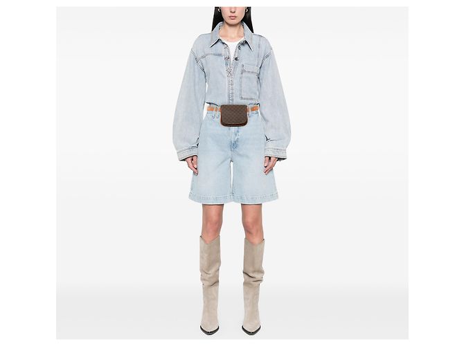 Belt Bag Céline Celine Gürteltasche aus beschichtetem Canvas Macadam Braun - Ansicht 7