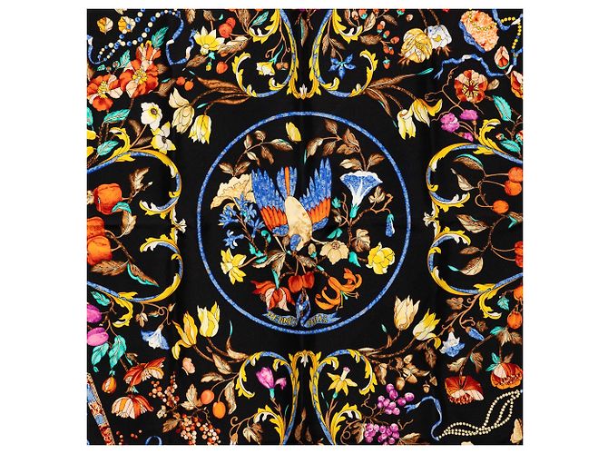 Sciarpa in seta Hermès Black Pierres d Orient et d Occiden 90 - vista 2