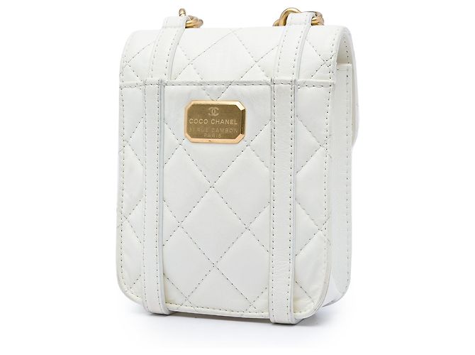 Chanel White Mini Aged Calfskin City School Flap Bianco - vista 2
