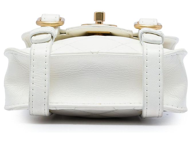 Chanel White Mini Aged Calfskin City School Flap Bianco - vista 3