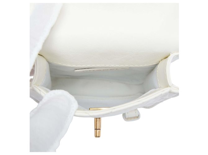Chanel White Mini Aged Calfskin City School Flap Bianco - vista 4