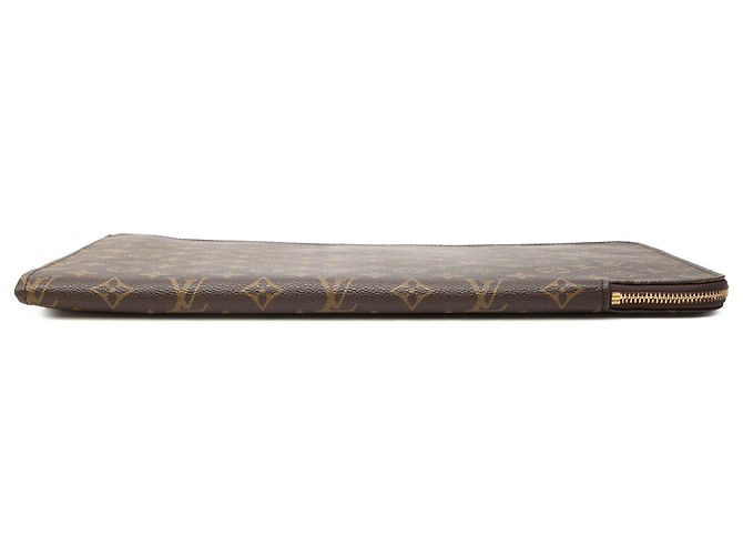 Louis Vuitton Marrone Monogram Poche Documents Portfolio - vista 3