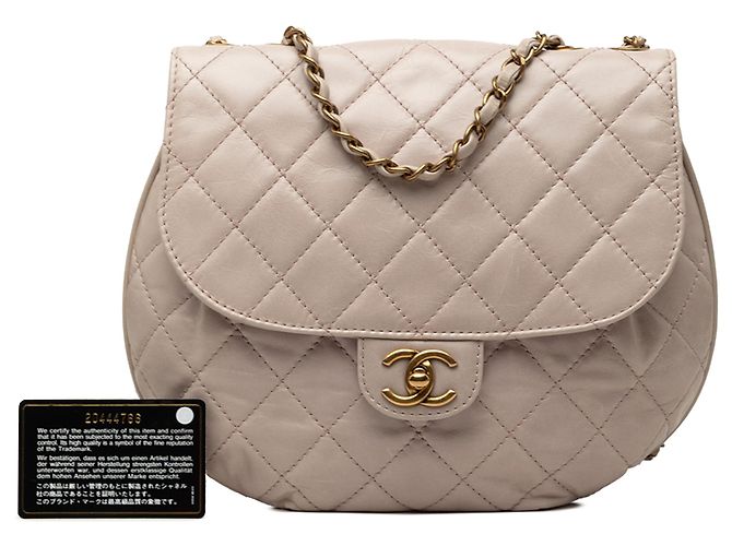 Chanel Beige Medium Aged Calfskin Bubble CC Flap - vista 7