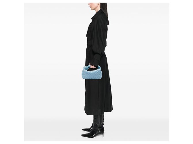 Bottega Veneta Blue Mini Nappa Intrecciato Jodie Blu chiaro - vista 5